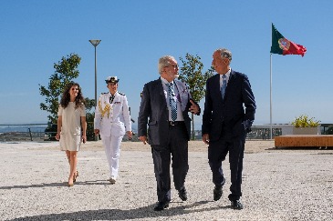Presidente da República e Presidente da Câmara Municipal de Oeiras a chegarem ao Tagus Park
