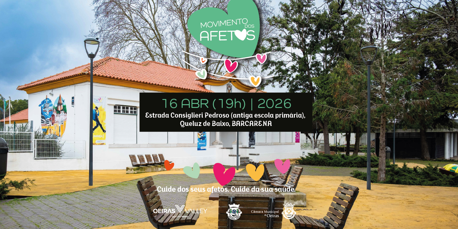 banner informativo do evento com fotografia do local