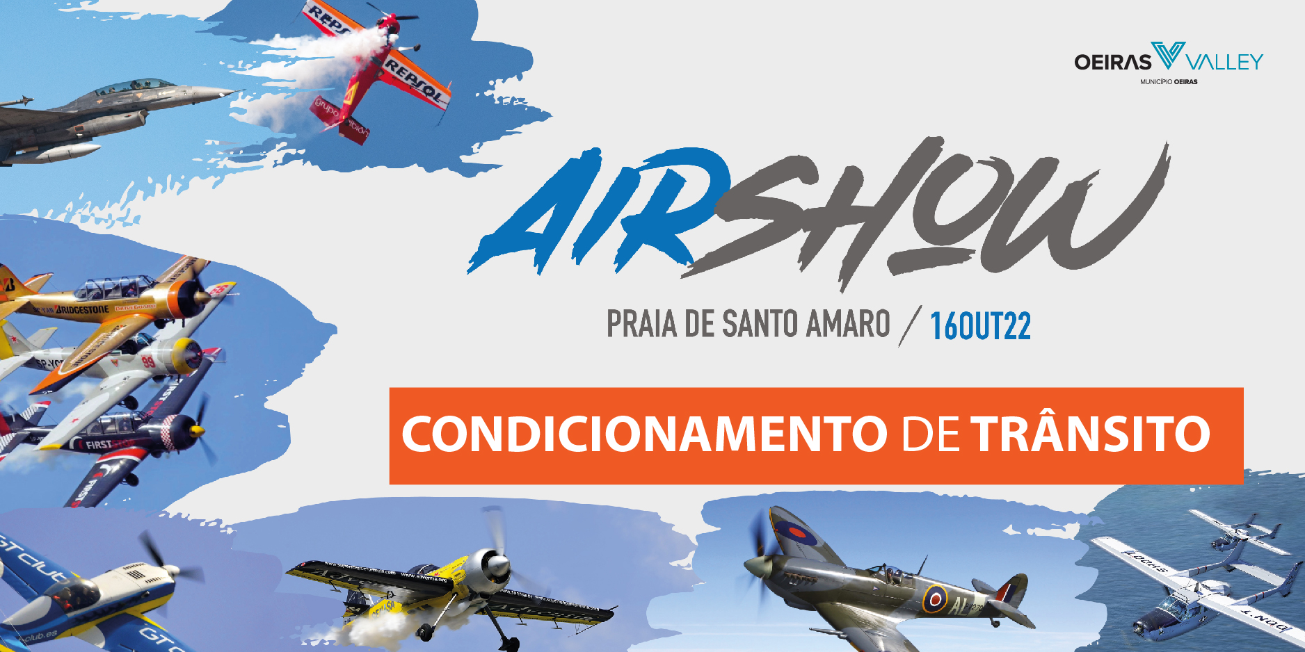 Banner condicionamento de trânsito Oeiras Valley Air Show