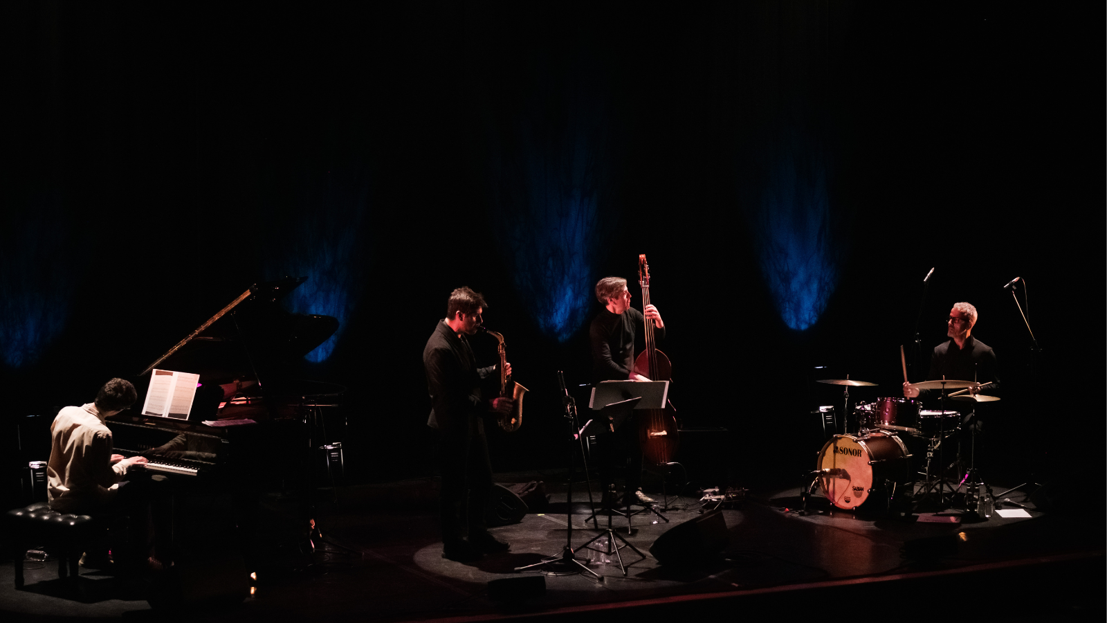 fotografia dos músicos no concerto