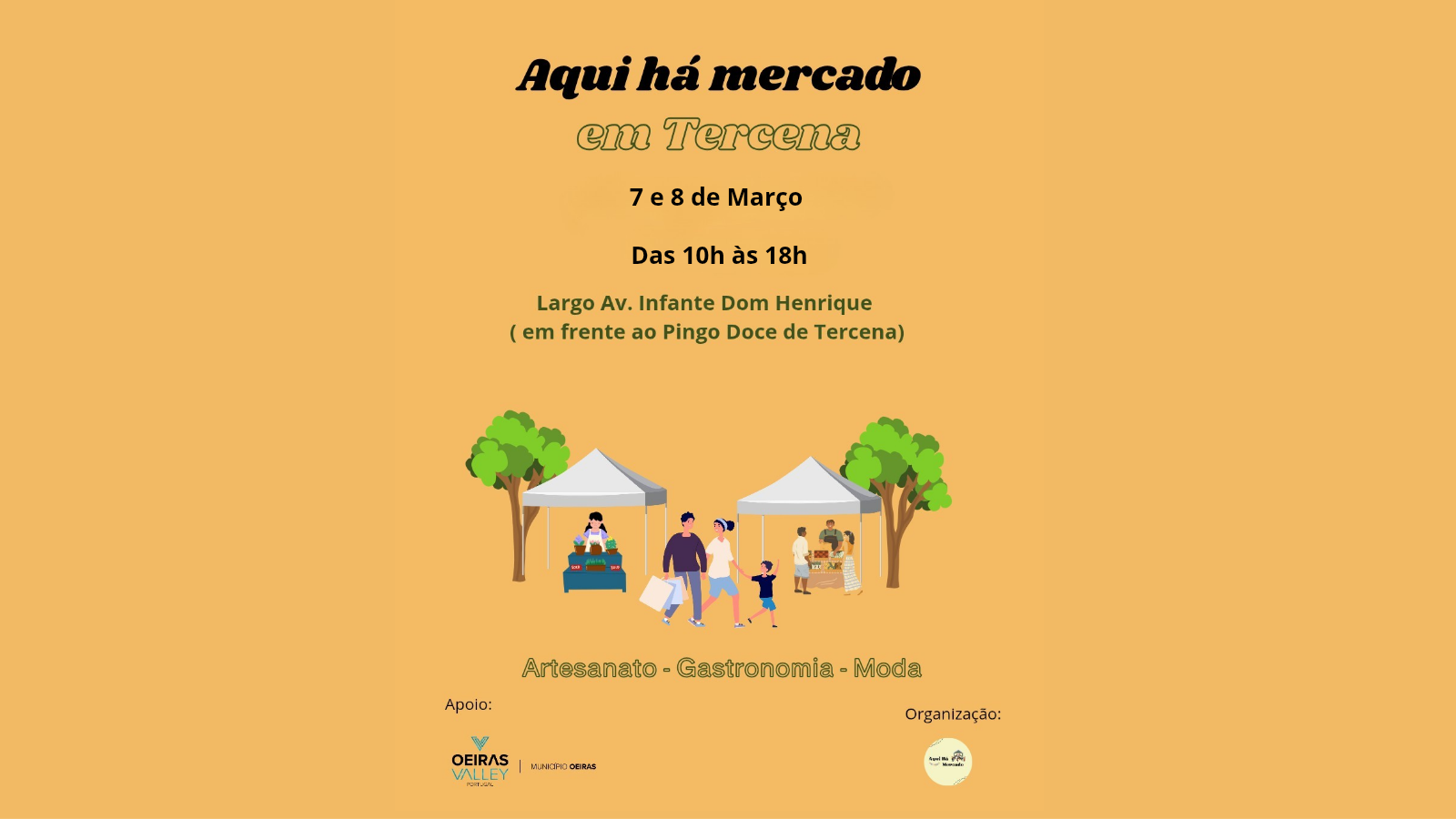 banner informativo do evento em tons de cor de laranja