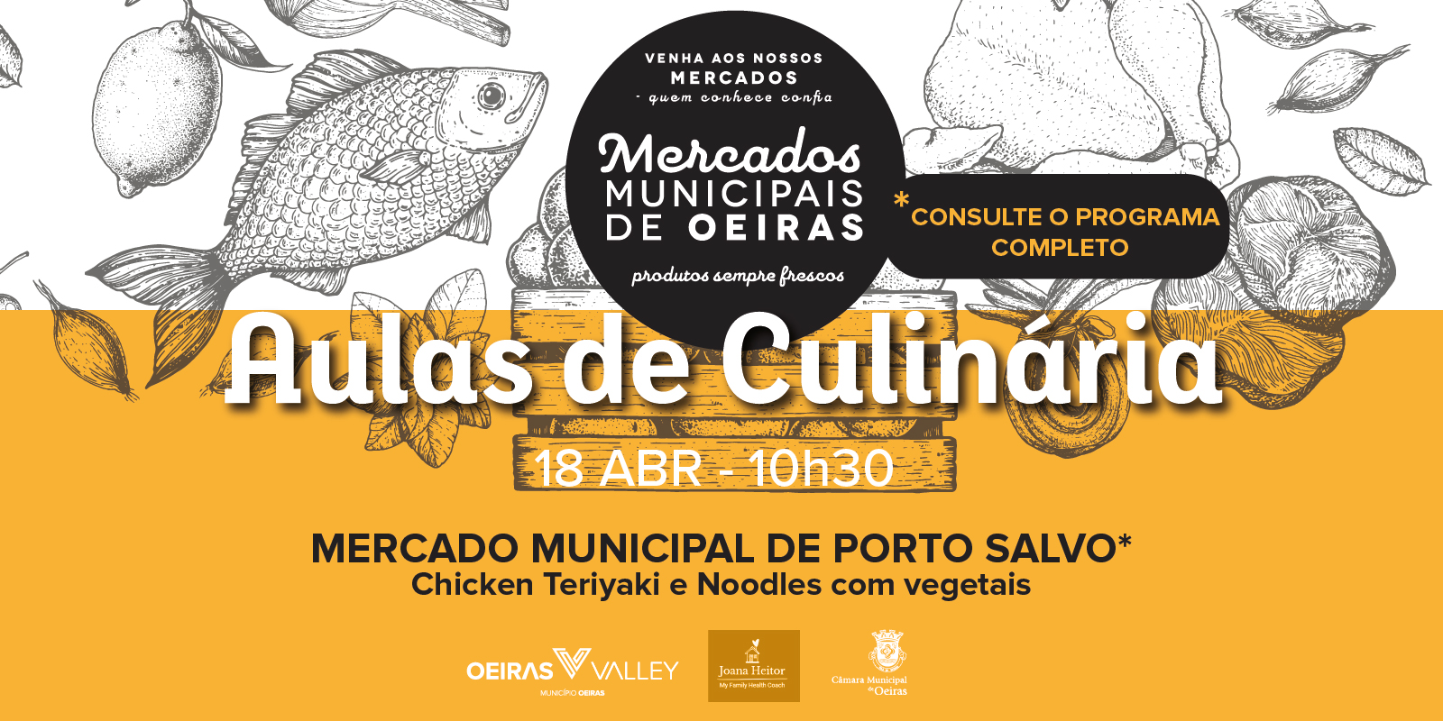 banner sobre aulas de culinária