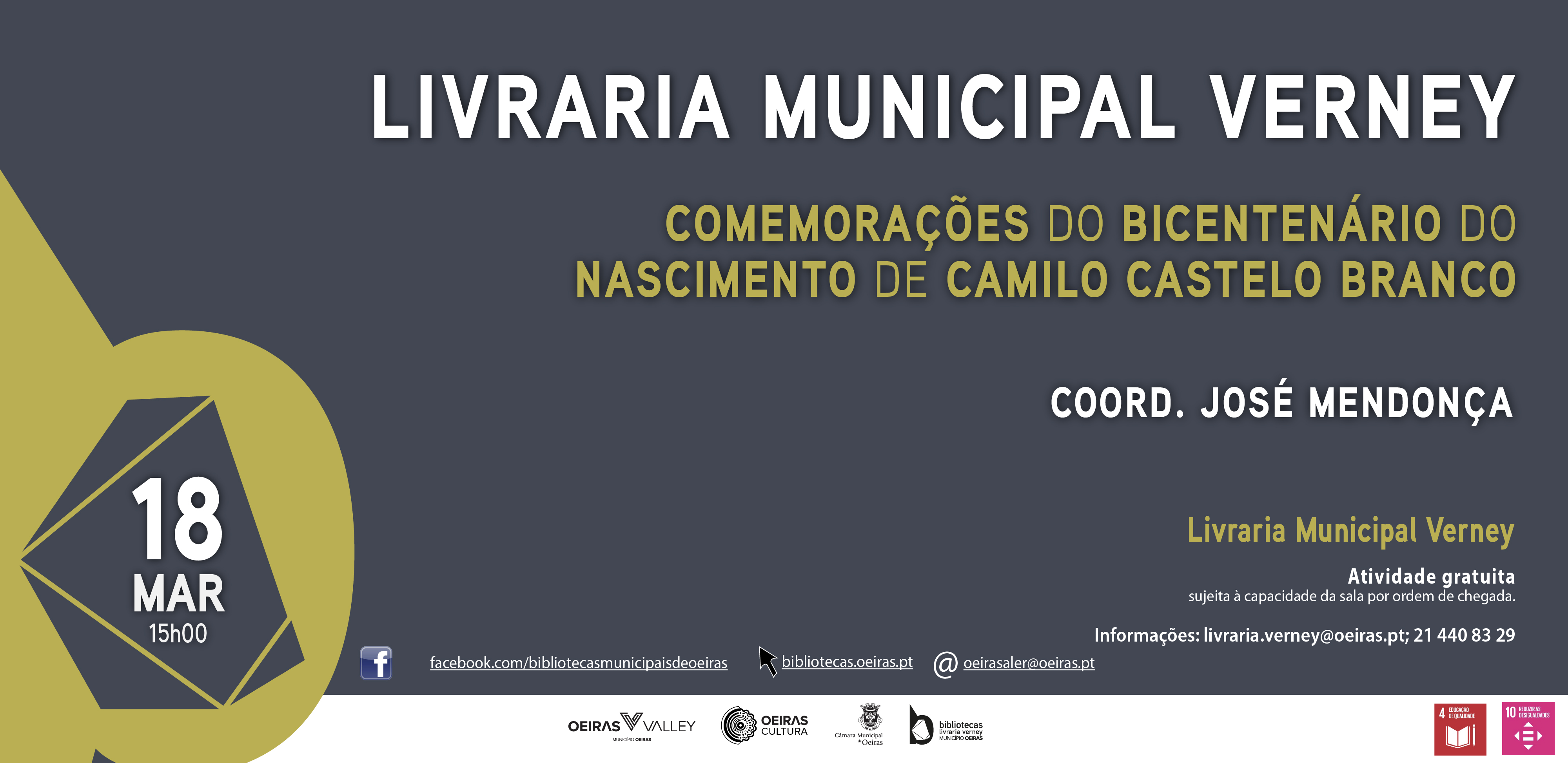 Banner cinzento com informações do evento