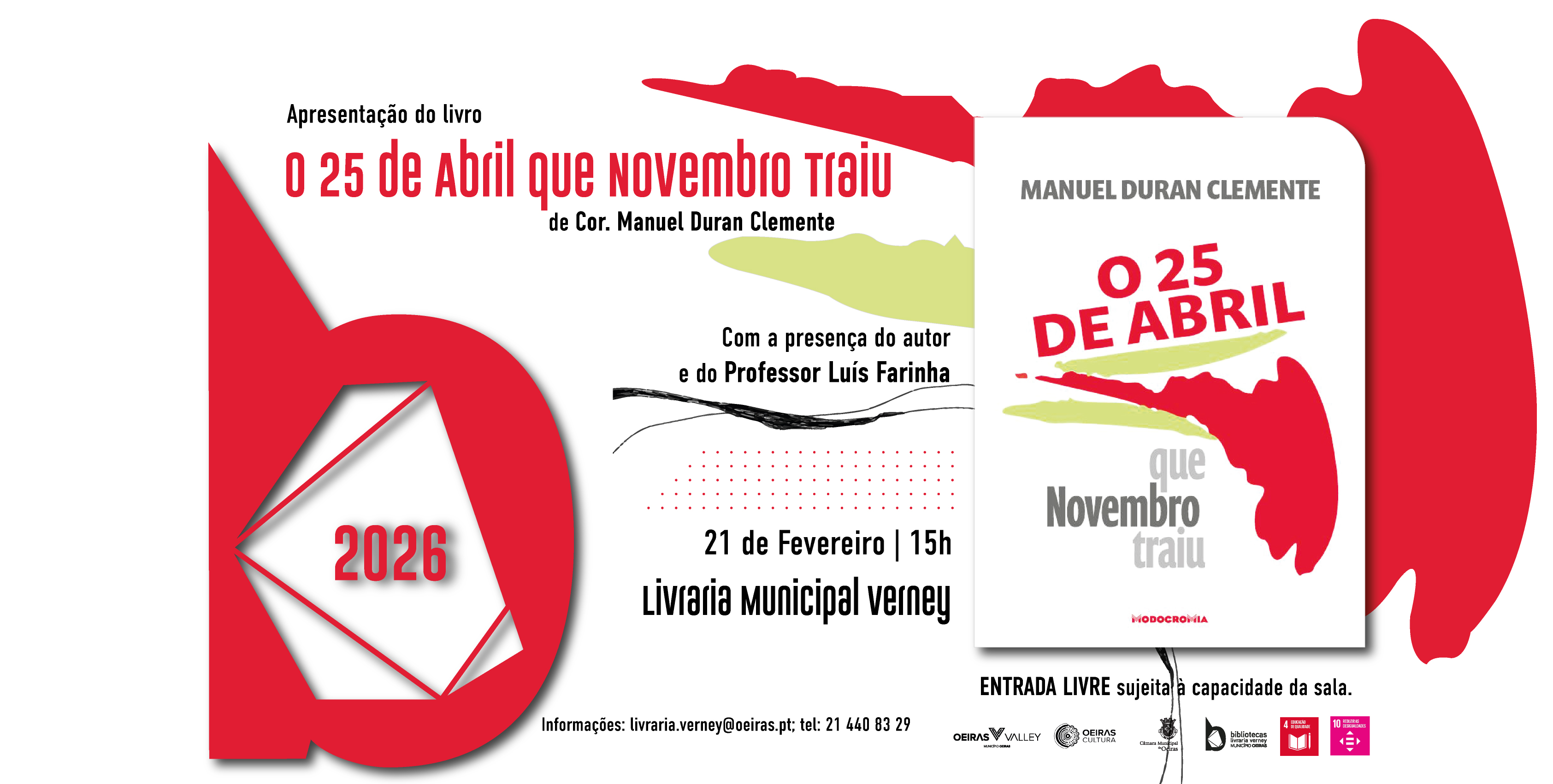 banner com imagem da capa do livro, com informações sobre o nome, a data e o local do evento