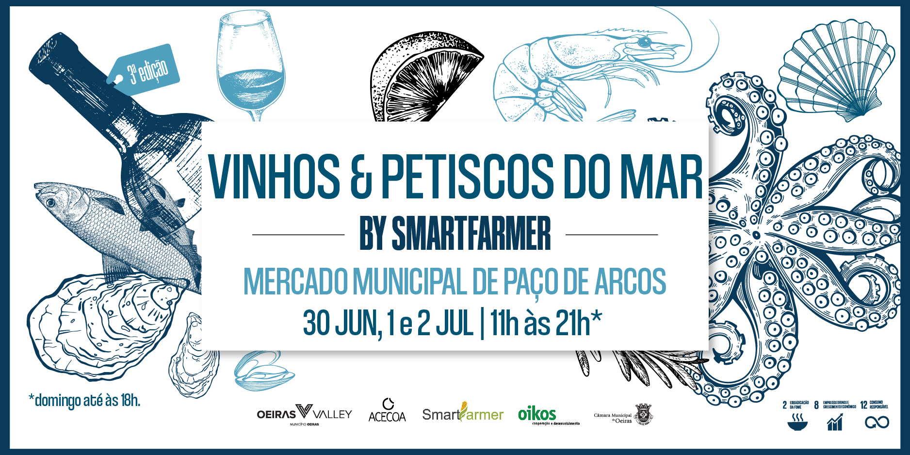 ilustração de um copo e de um peixe com nome da iniciativa
