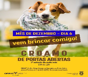 banner informativo do evento com fotografia de um cão