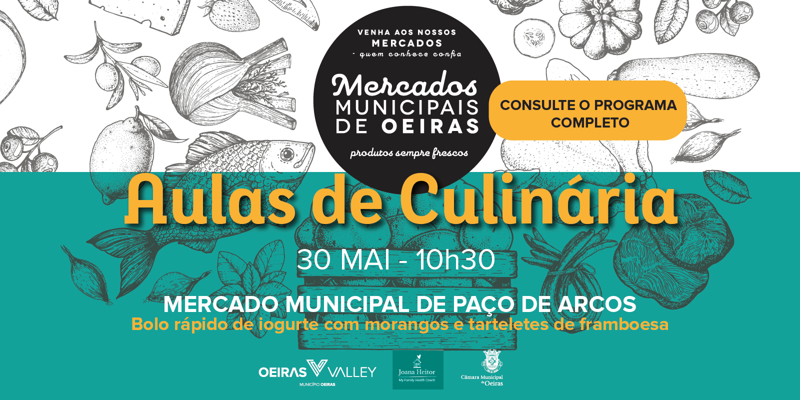 banner da aula de culinária