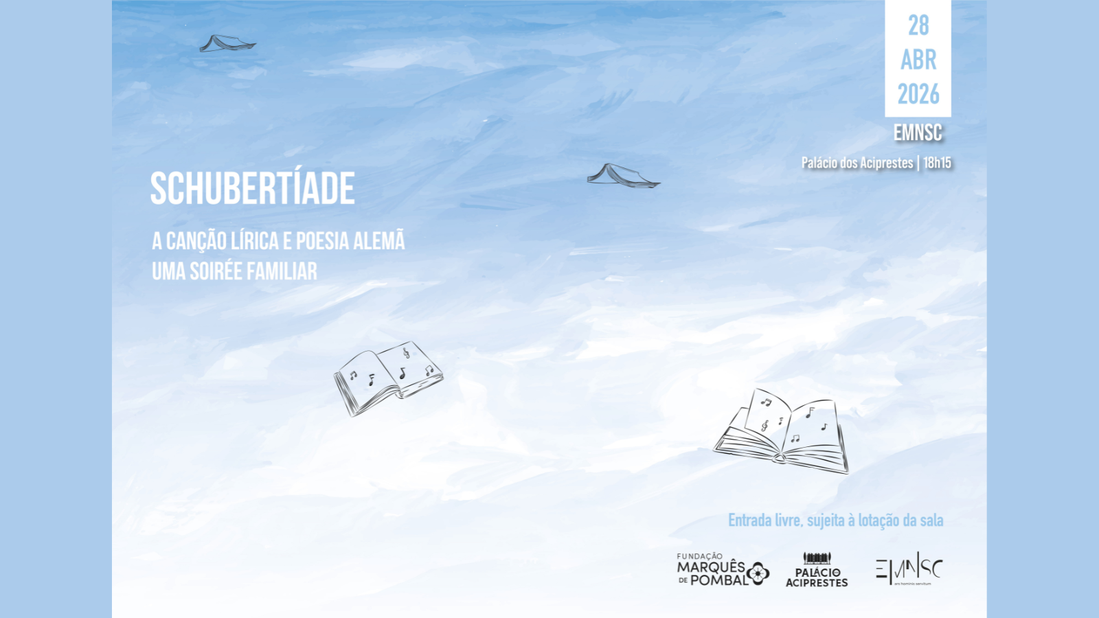 banner informativo do evento em tons de azul