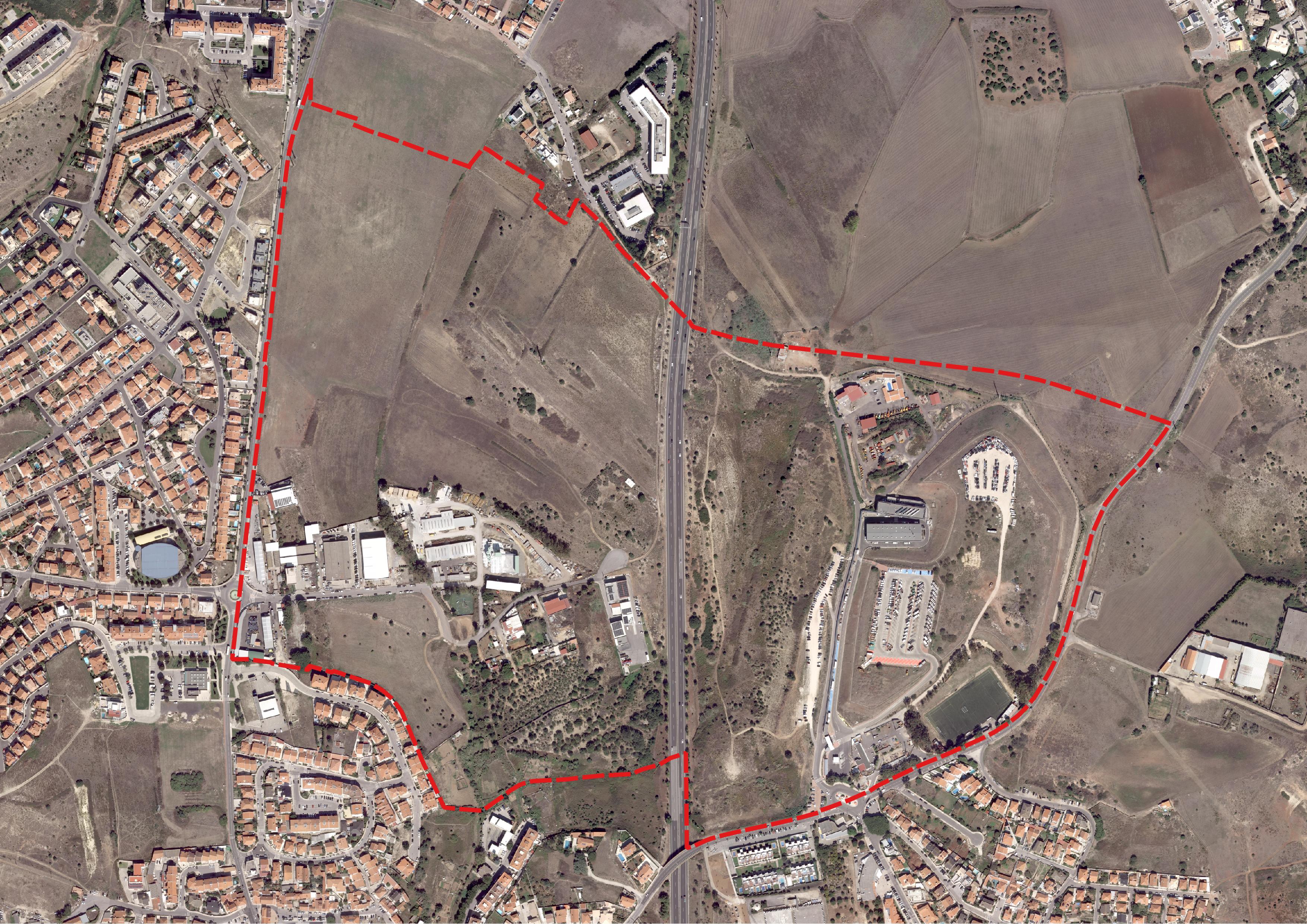 Imagem aérea do local