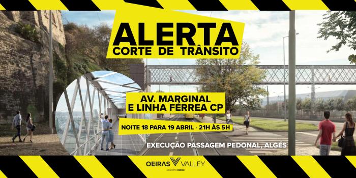 Instalação da nova passagem superior do Dafundo obriga a corte da marginal